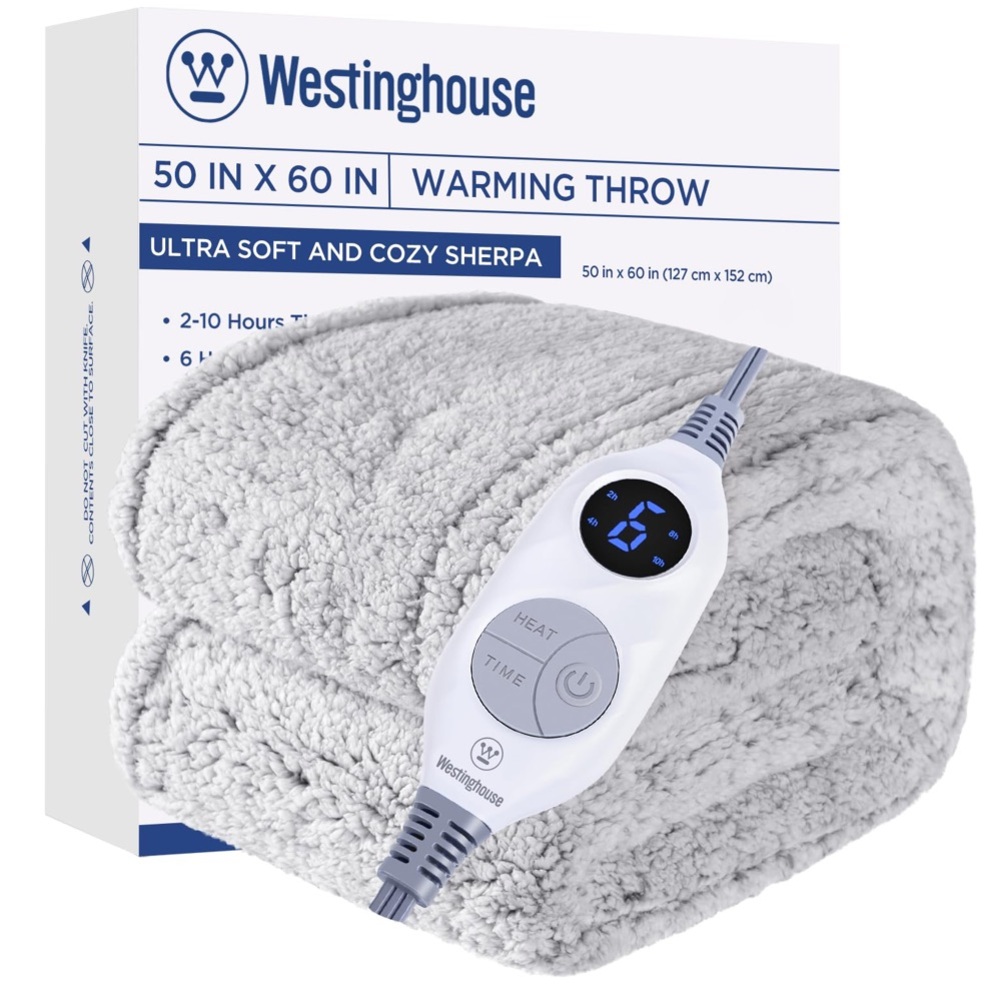 Westinghouse Ultra-Soft & Cozy Warming Throw 50x60” Gray